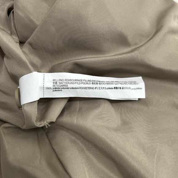 Zara Khaki Tan Quilted Puffer Chore Jacket Size L Lightweight Button Up Pockets - Picture 10 of 10